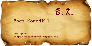Bocz Kornél névjegykártya